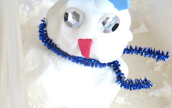 How to make fake snow  Winter fuzzy snowman science experiment 